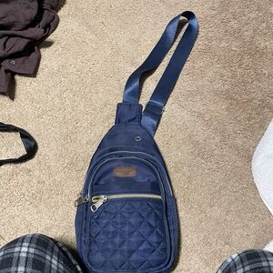 Navy Quilted Crossbody Bag